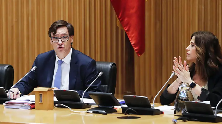 Salvador Illa durante una comparecencia parlamentaria. Europa Press.