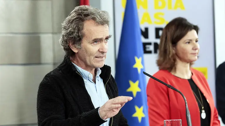 Fernando Simón durante una rueda de prensa sobre el coronavirus. Europa Press.