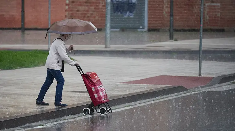 Una mujer regresa de hacer la compra en plena lluvia durante el Estado de Alarma decretado por el Gobierno de España con motivo del coronavirus COVID-19. En Pamplona, Navarra, España, a 25 de abril de 2020.

Una mujer regresa de hacer la compra en plena lluvia durante el Estado de Alarma decretado por el Gobierno de España con motivo del coronavirus COVID-19. En Pamplona, Navarra, España, a 25 de abril de 2020.


25/4/2020