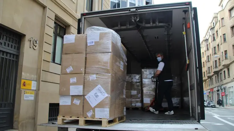 Mascarillas llegadas a Navarra DELEGACIÓN DEL GOBIERNO