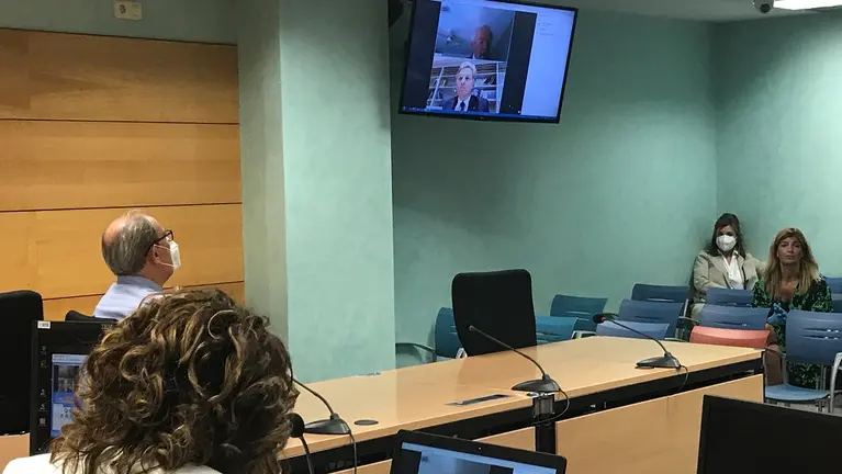 El primer juicio telemático celebrado en Navarra a causa de la pandemia del coronavirus. TSJN