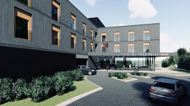 Recreación del nuevo hotel, ubicado en el barrio de Miramón. CEDIDA