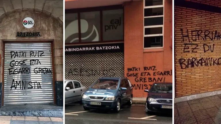 Pintadas de radicales a favor de un preso de ETA EUROPA PRESS