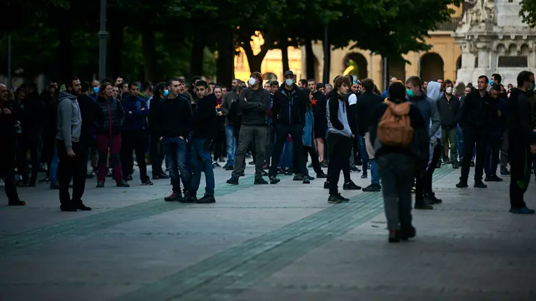 Cientos de personas se manifiestan en Pamplona a favor del preso Patxi Ruíz, asesino de Tomás Caballero. PABLO LASAOSA
