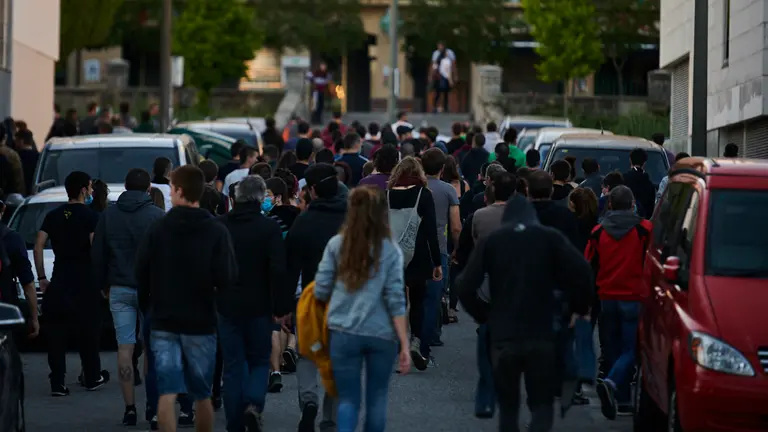 Cientos de personas se manifiestan en Pamplona a favor del etarra Patxi Ruíz, asesino de Tomás Caballero. PABLO LASAOSA