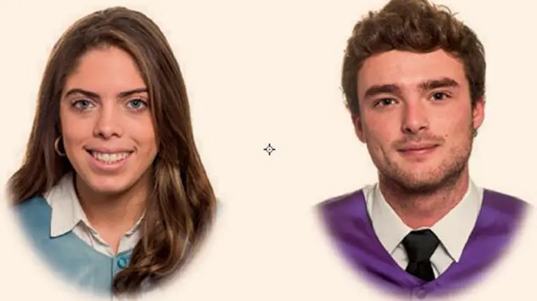 Cristina Saiz y Rafael del Pino, los dos estudiantes de la Universidad de Navarra que han realizado el trabajo de fin de grado multidisciplinar. Cedida.