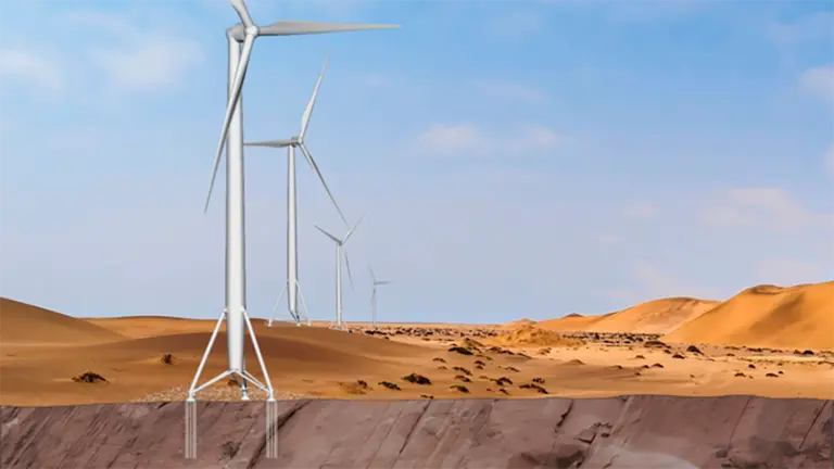 Recreación de una de las torres que Nabrawind va a construir en Namibia. CEDIDA