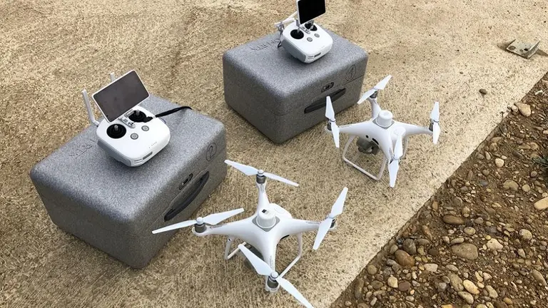 Imagen de los drones empleados para proyectos de construcción de obras públicas. GOBIERNO DE NAVARRA