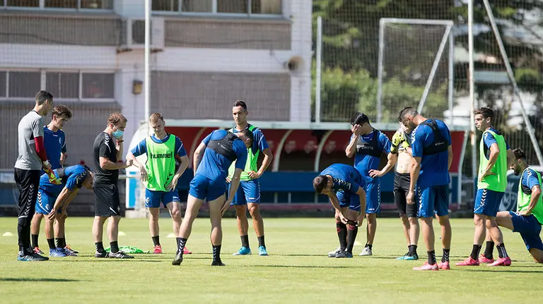 Entrenamiento de los jugadores rojillos en Tajonar. CA Osasuna.