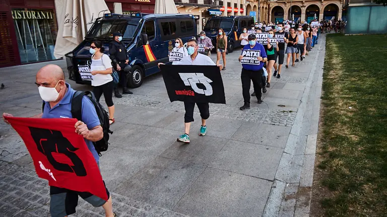 Manifestación ilegal a favor del etarra Patxi Ruiz. PABLO LASAOSA