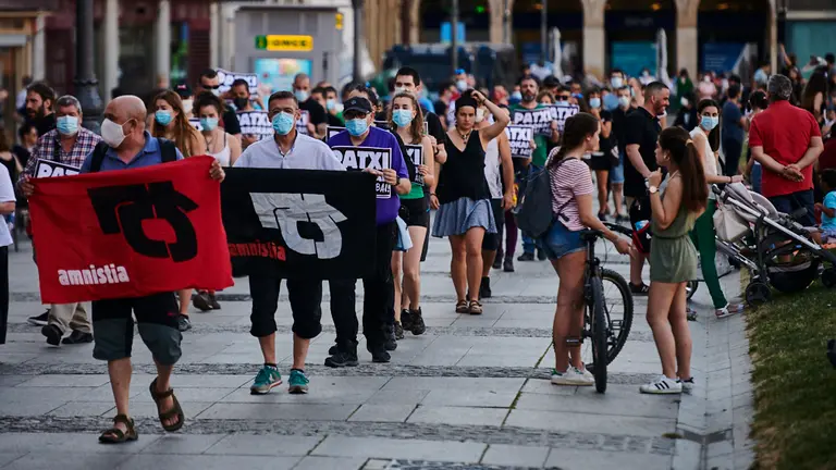 Manifestación ilegal a favor del etarra Patxi Ruiz. PABLO LASAOSA