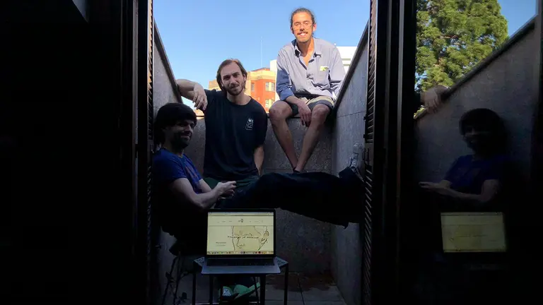 Equipo de la editorial Graviola formado por Virgilio, Daniel y Abraham CEDIDA