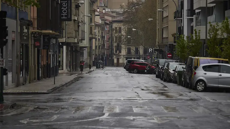 Calle Amaya, vacía durante el estado de alarma decretado por el Gobierno por la crisis del coronavirus. EUROPA PRESS