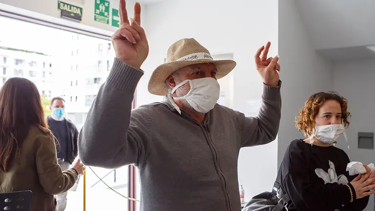 Un residente en su regreso al centro Félix Garrido