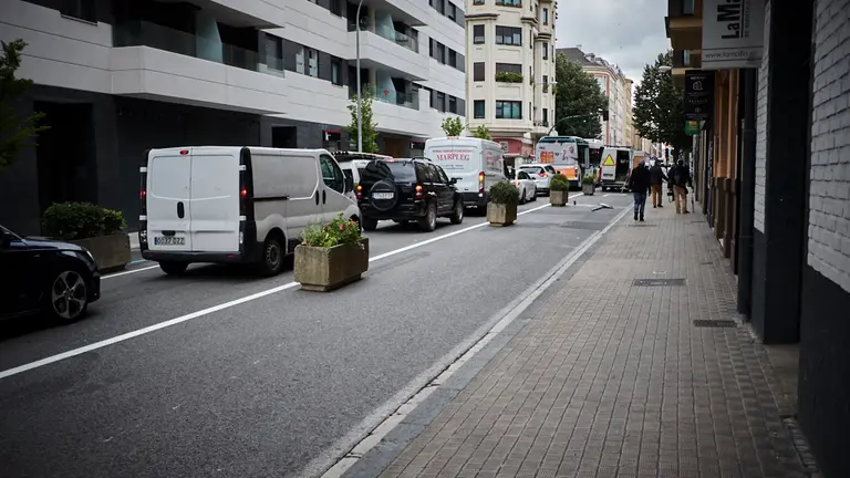 Cambios de tráfico tras la peatonalización de la Calle Amaya de Pamplona. PABLO LASAOSA