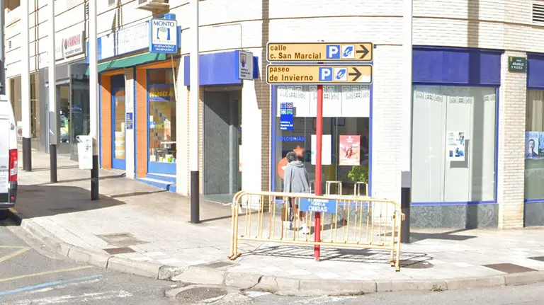 Administración de lotería ubicada en la cuesta de la estación de Tudela ARCHIVO
