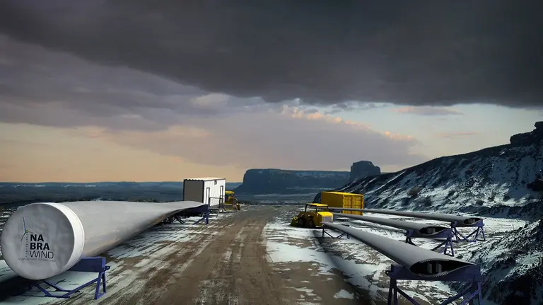 Imagen virtual de las palas de la empresa navarra Nabrawind. NABRAWIND