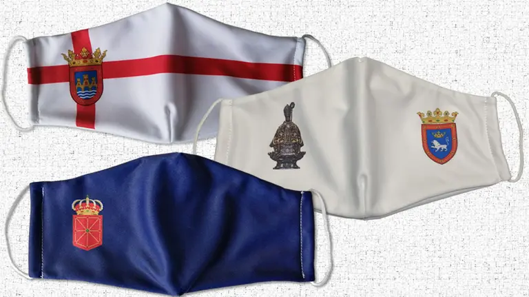 Mascarillas personalizadas con el escudo de Navarra, San Fermín, Pamplona o el escudo de Tudela.