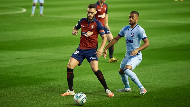 Partido entre Osasuna y Atletico de Madrid correspondiente a la jornada 29 jugado en el estadio de El Sadar de Pamplona. MIGUEL OSÉS