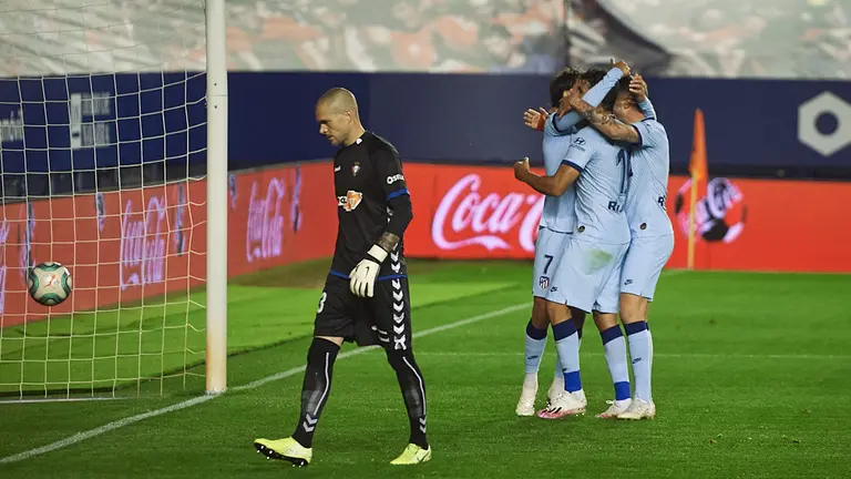 Partido entre Osasuna y Atletico de Madrid correspondiente a la jornada 29 jugado en el estadio de El Sadar de Pamplona. MIGUEL OSÉS