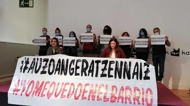 Rueda de prensa de las asociaciones responsables de los equipos del Servicio de Acción Preventiva Comunitaria de Pamplona. EUROPA PRESS