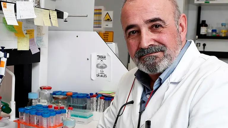 GRAFCAV2603. PAMPLONA, 13/02/2020.- El catedrático de Microbiología e investigador del Departamento de Microbiología y Parasitología de la Universidad de Navarra, Ignacio López Goñi posa tras la entrevista con Efe donde, entre otras cuestiones, ha afirmado que la expansión de la neumonía china o coronavirus es más una "pandemia de miedo y de alerta que una pandemia de virus". El investigador considera que es "prácticamente nulo" el riesgo de contagio dentro de España y por tanto, a su juicio, no hay motivos para que numerosas empresas se hayan dado de baja en el Mobile World Congress de Barcelona, lo que ha llevado a su cancelación. "La alarma está siendo un poquito exagerada", ha subrayado. EFE/ Jesús Diges