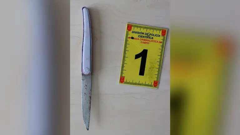 Navaja empleada en Cintruénigo para acuchillar a una persona. POLICÍA FORAL