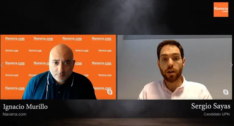 Sergio sayas, durante su entrevista con Navarra