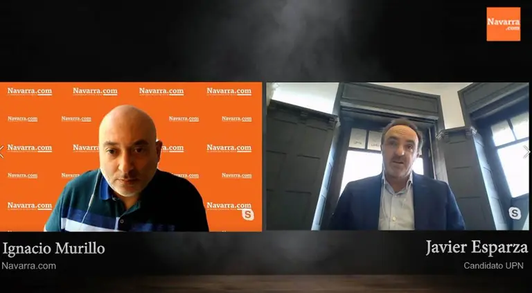 Javier Esparza, durante su entrevista con NAVARRA.COM