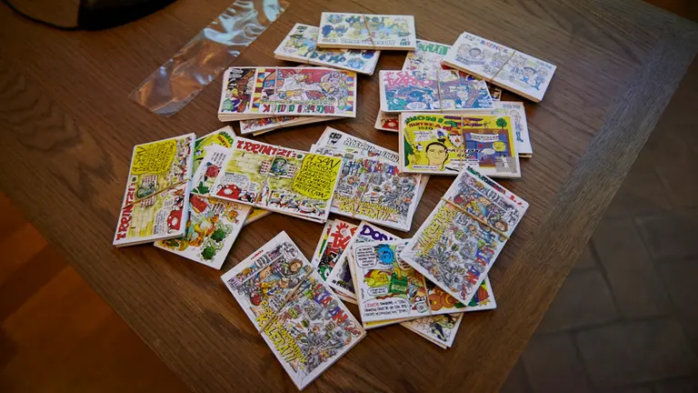 Rueda de prensa de la Federación de Peñas de Pamplona sobre la suspensión de los Sanfermines y presentación de las pancartas del año 2020. PABLO LASAOSA