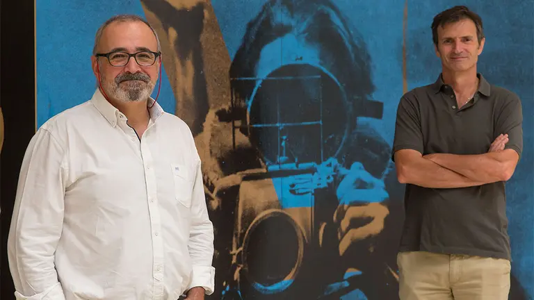 Ignacio López-Goñi, director del Museo de Ciencias, y Bienvenido León, director de #LabMeCrazy! Science Film Festival