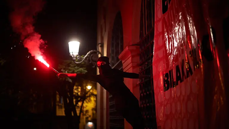 Concentración feminista en la Plaza San Francisco de Pamplona. MIGUEL OSÉS