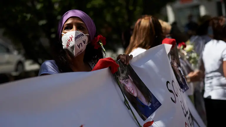 Acto de Lunes Lilas bajo el lema '12 años del asesinato de Nagore Laffage’. PABLO LASAOSA