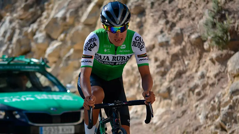 Fotografía facilitada por el equipo Caja Rural del ciclista colombiano Jhojan Orlando García Sosa (Fusagasugá, Cundinamarca, 22 años), que es uno de los elegidos en el equipo colombiano para el Tour del Porvenir y una de la perlas del Caja Rural Seguros RGA, un escalador paisano del mítico Lucho &#34;El Jardinerito&#34; Herrera que aspira a debutar en la Vuelta 2020 y en un futuro no muy lejano a destacar en el World Tour. EFE/Caja Rural.