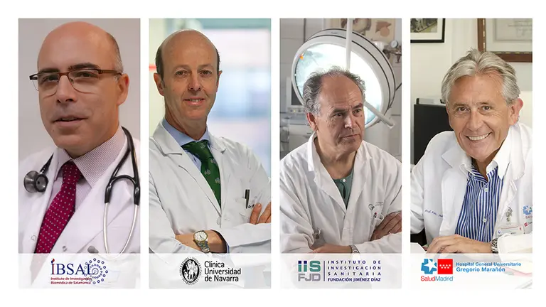 De izquierda a derecha: Los doctores Fermín Sánchez-Guijo, Felipe
Prósper, Damián García-Olmo y Francisco Fernández-Avilés. CEDIDA