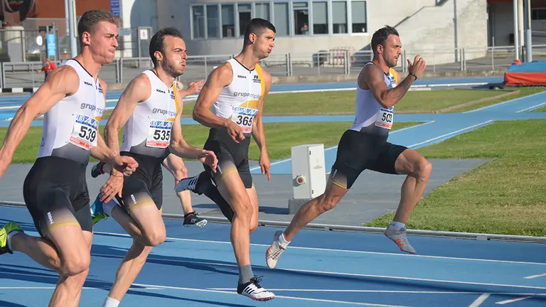 Prueba de velocidad en el estadio Larrabide de Pamplona. Cedida.