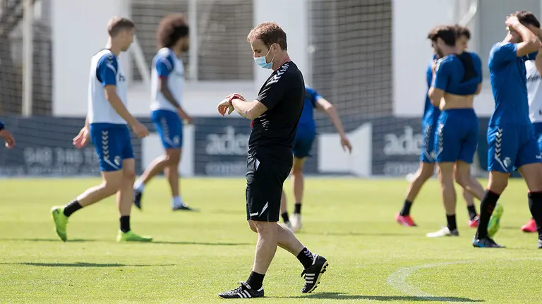 Jagoba Arrasate en un entrenamiento de su equipo en Tajonar. CA Osasuna.