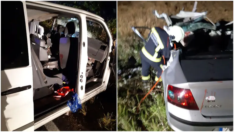 Dos personas han fallecido en un choque frontal ocurrido en la localidad navarra de Sarasara. BOMBEROS DE NAVARRA