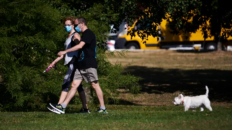 El barrio Mendillorri de Pamplona, durante el rebrote de coronavirus. PABLO LASAOSA