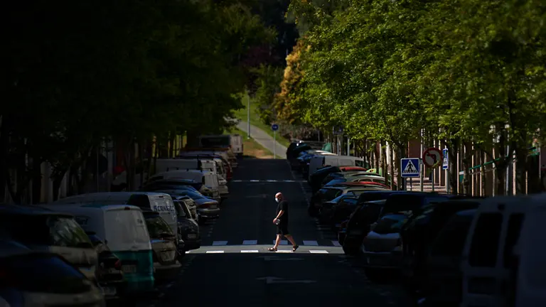 El barrio Mendillorri de Pamplona, durante el rebrote de coronavirus. PABLO LASAOSA