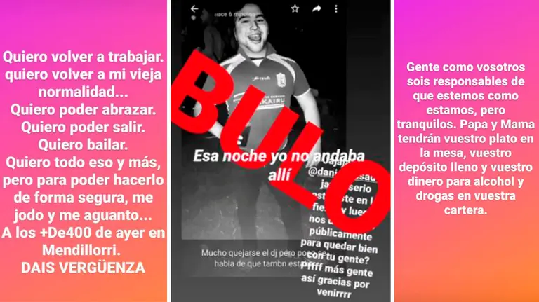 Capturas de las publicaciones en Instagram de Daniel Canosa CEDIDA