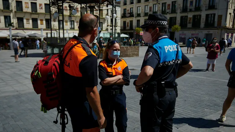 Celebración del primer día de las “no fiestas” de Tudela 2020 por la crisis del coronavirus. PABLO LASAOSA