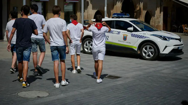 Celebración del primer día de las “no fiestas” de Tudela 2020 por la crisis del coronavirus. PABLO LASAOSA