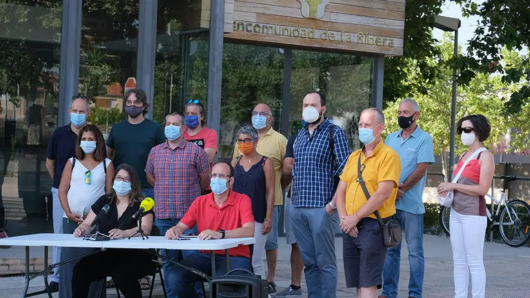 Rueda de prensa convocada por los socialistas en Tudela. CEDIDA