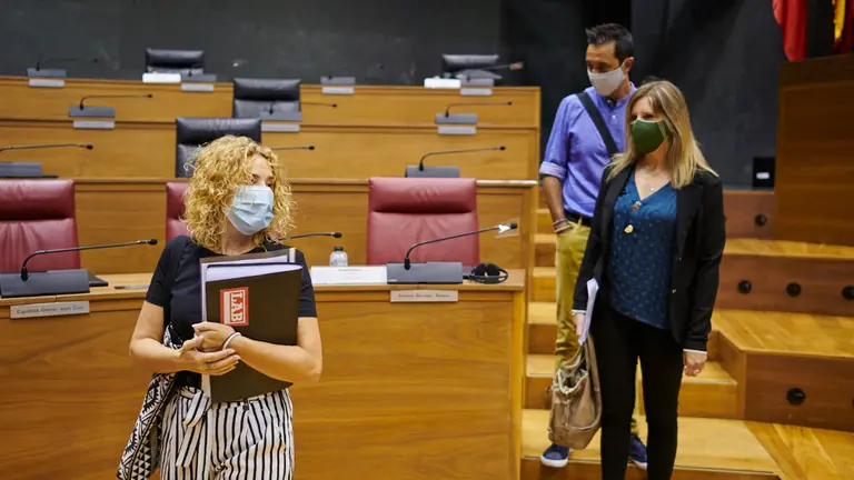 Sesión de trabajo en el Parlamento para que los representantes de los sindicatos SEPNA, UGT, LAB y ELA de la red concertada den a conocer su posición y reivindicaciones ante el acuerdo alcanzado entre el departamento de Educación y las patronales. PABLO LASAOSA