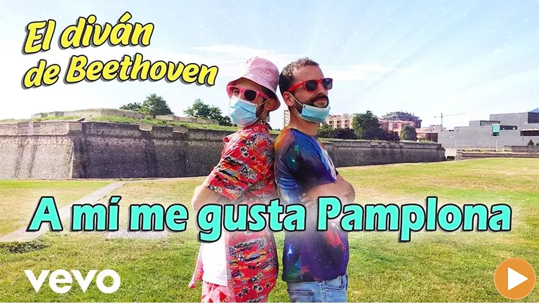 Portada del videoclip &#39;A mí me gusta Pamplona&#39; de &#39;El diván de Beethoven&#39;. Twitter
