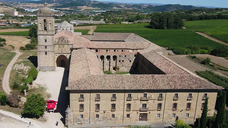 El dron de la Policía Foral supervisa el Camino de Santiago a su paso por Navarra. CEDIDA