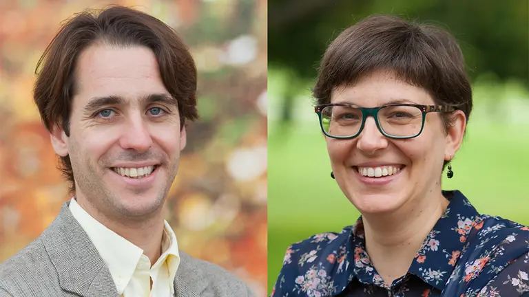 Los investigadores de la UNAV, Gonzalo Arrondo y Maite Aznárez. CEDIDA