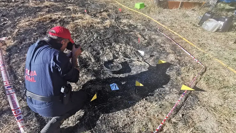 Punto de inicio de la barbacoa ilegal. POLICÍA FORAL