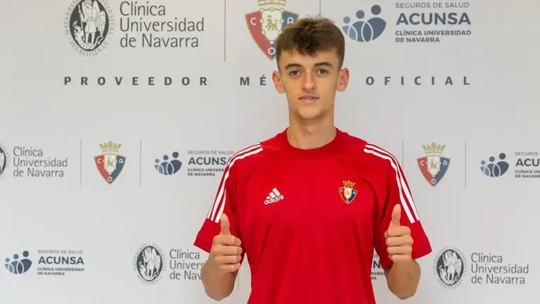 Aimar Oroz, en las pruebas física previas al inicio de la pretemporada del Club Atlético Osasuna. C.A.OSASUNA